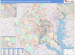 Washington-Arlington-Alexandria Metro Area Digital Map Color Cast Style